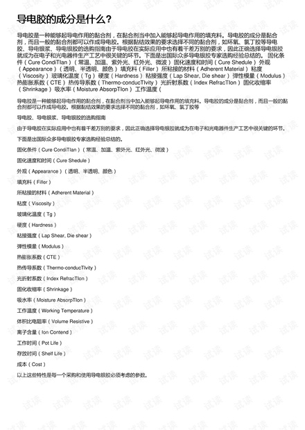 导电胶的成分是什么?