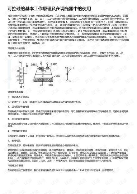 可控硅的基本工作原理及在调光器中的使用