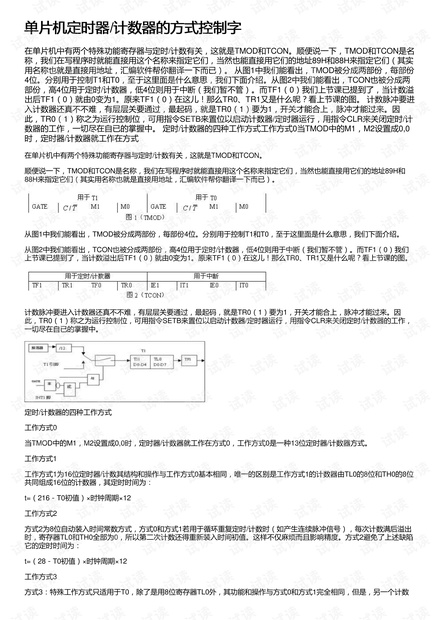 单片机定时器/计数器的方式控制字