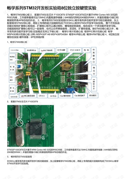 畅学系列STM32开发板实验箱8位独立按键管实验