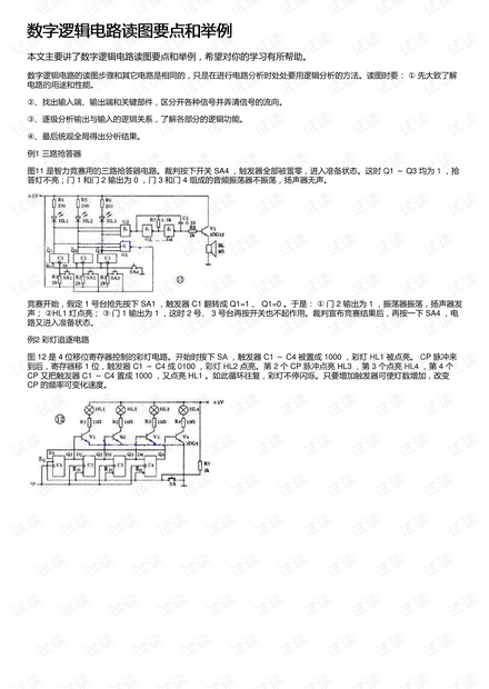 数字逻辑电路读图要点和举例
