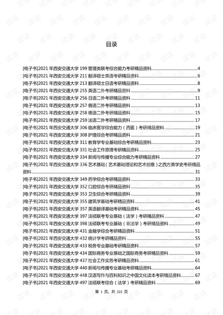 2021年西安交通大学考研专业课资料清单【最新版】.pdf