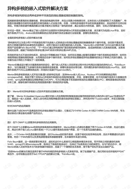 异构多核的嵌入式软件解决方案