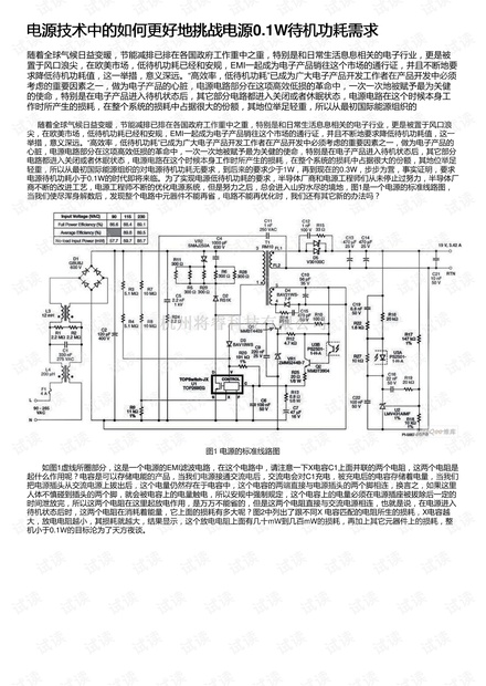 电源技术中的如何更好地挑战电源0.1W待机功耗需求