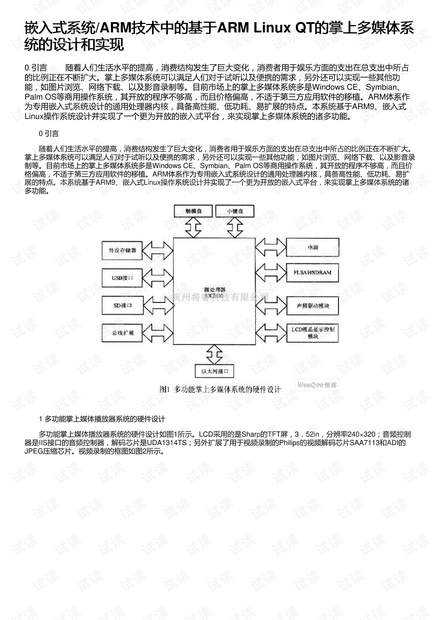 嵌入式系统/ARM技术中的基于ARM Linux QT的掌上多媒体系统的设计和实现