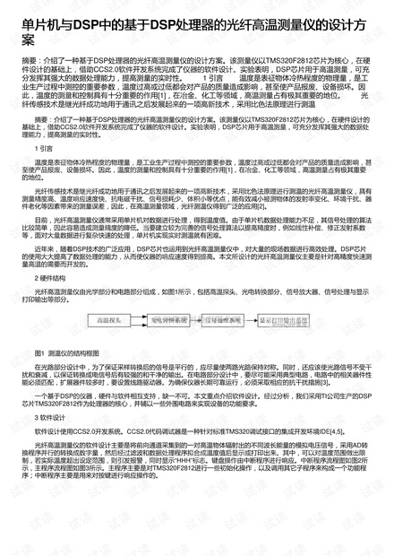 单片机与DSP中的基于DSP处理器的光纤高温测量仪的设计方案