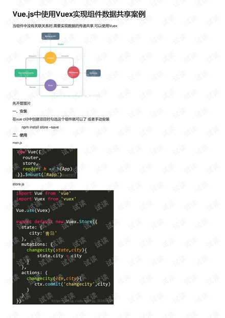 Vue.js中使用Vuex实现组件数据共享案例