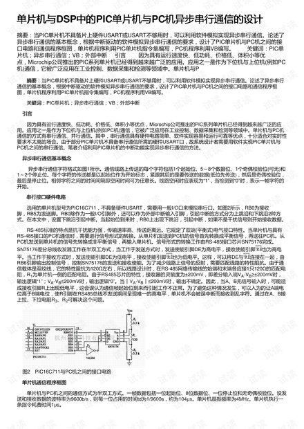 单片机与DSP中的PIC单片机与PC机异步串行通信的设计