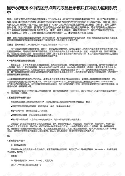 显示/光电技术中的图形点阵式液晶显示模块在冲击力监测系统中