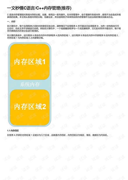 一文秒懂C语言/C++内存管理(推荐)