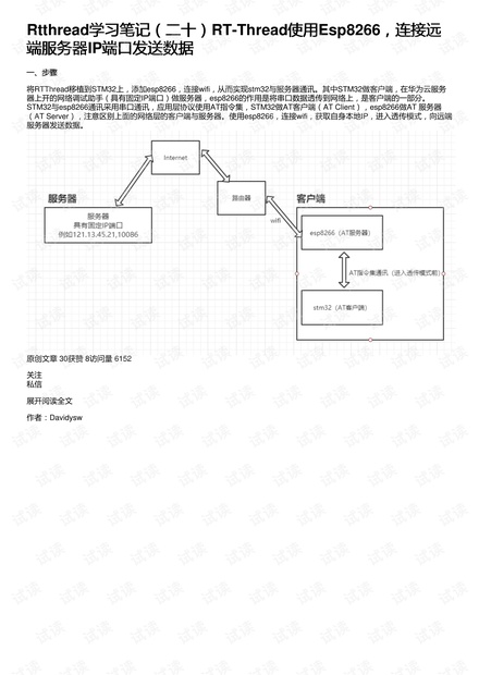 Rtthread学习笔记(二十)RT-Thread使用Esp8266,连接远端服务器IP端口发送数据