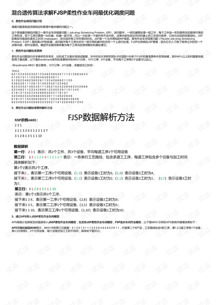 混合遗传算法求解FJSP柔性作业车间最优化调度问题