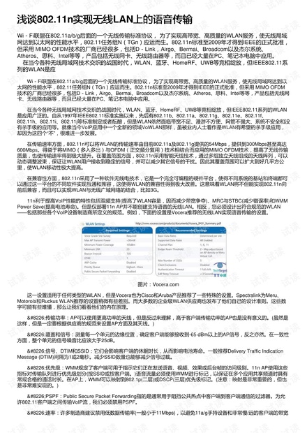 浅谈802.11n实现无线LAN上的语音传输