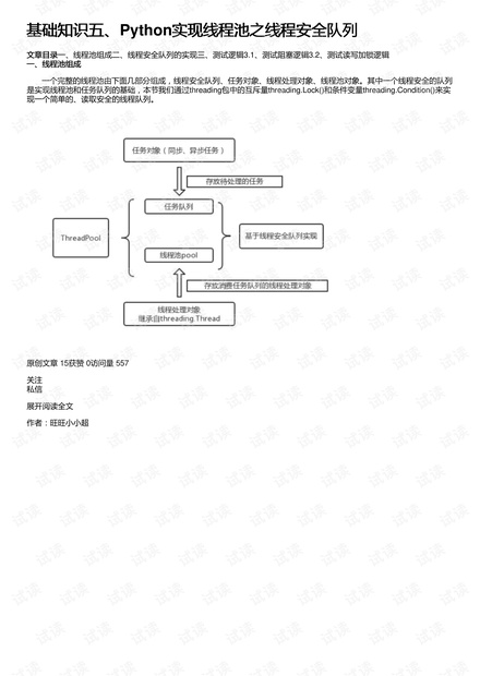 基础知识五、Python实现线程池之线程安全队列
