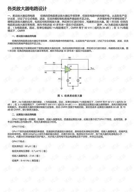 各类放大器电路设计