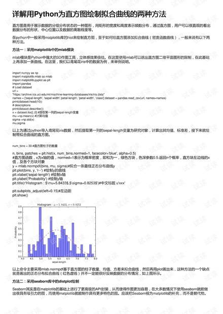 详解用Python为直方图绘制拟合曲线的两种方法
