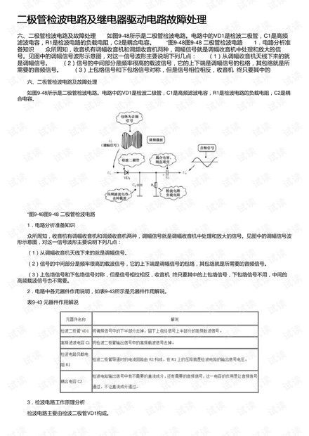 二极管检波电路及继电器驱动电路故障处理