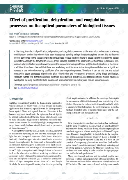 Effect of purification, dehydration, and coagulation processes on the optical parameters of biological tissues