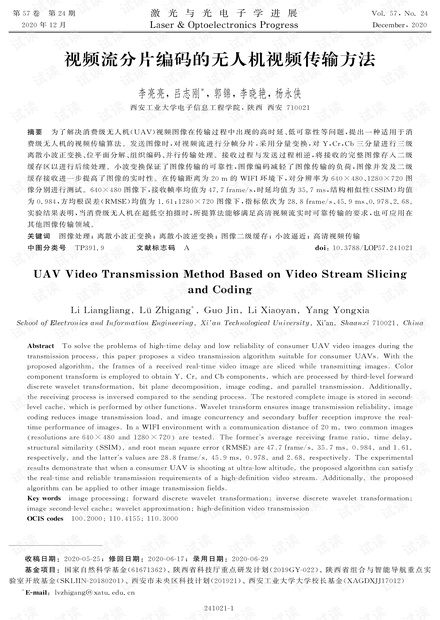 视频流分片编码的无人机视频传输方法