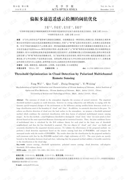 偏振多通道遥感云检测的阈值优化