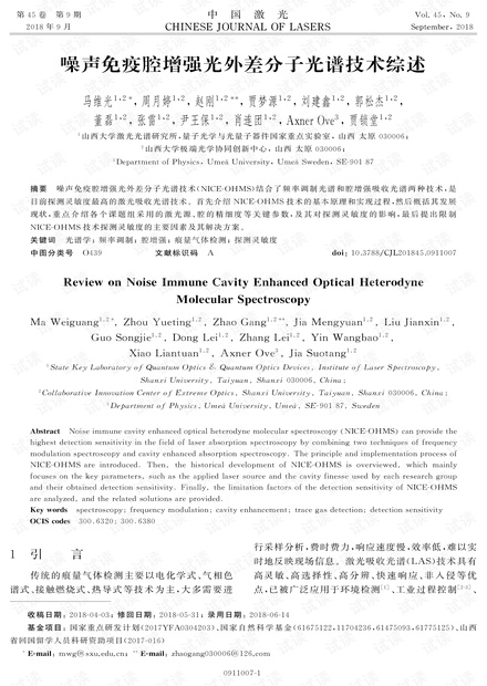 噪声免疫腔增强光外差分子光谱技术综述