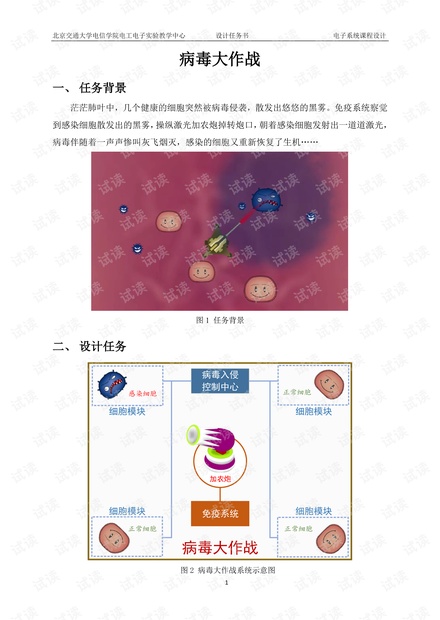 电子系统课程设计-病毒大作战系统-设计任务书.pdf