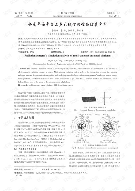 金属平面平台上多天线方向性的仿真分析