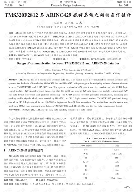 TMS320F2812与ARINC429数据总线之间的通信设计