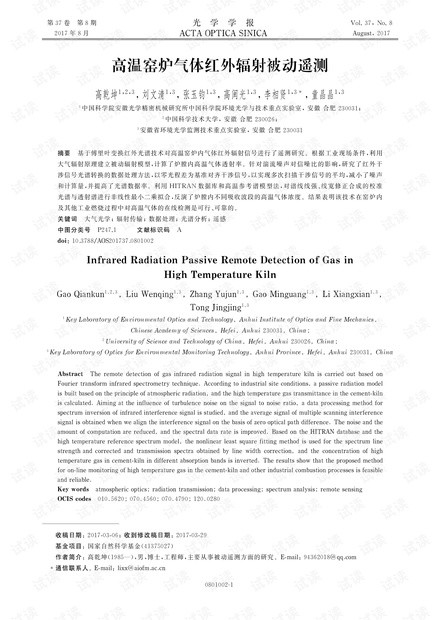 高温窑炉气体红外辐射被动遥测