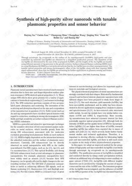 Synthesis of high-purity silver nanorods with tunable plasmonic properties and sensor behavior