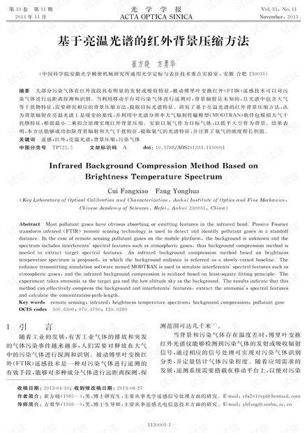 基于亮温光谱的红外背景压缩方法