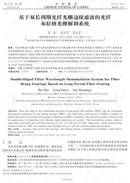 基于双长周期光纤光栅边缘滤波的光纤布拉格光栅解调系统