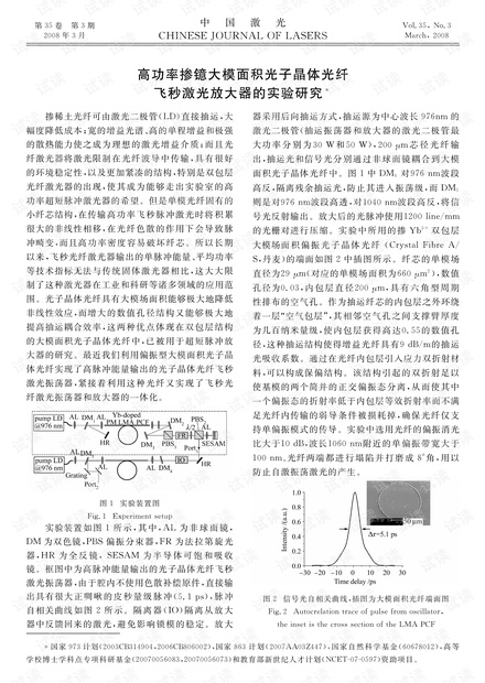 高功率掺镱大模面积光子晶体光纤飞秒激光放大器的实验研究
