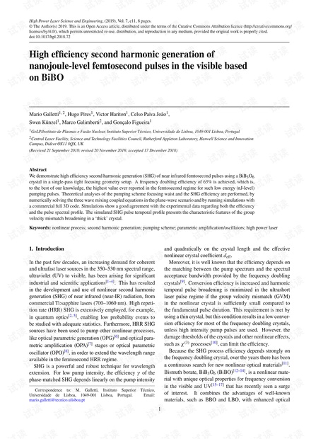 High efficiency second harmonic generation of nanojoule-level femtosecond pulses in the visible based on BiBO