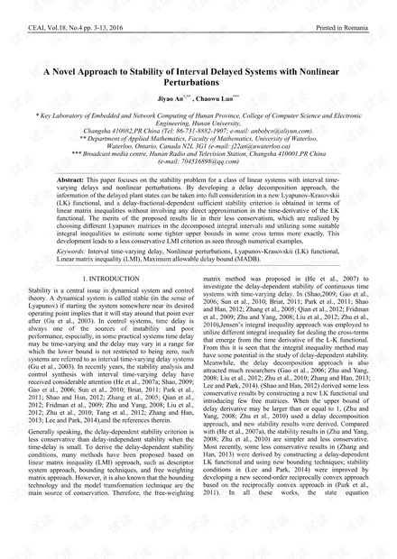 A novel approach to stability of interval delayed systems with nonlinear perturbations