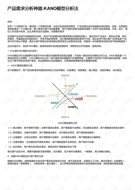 产品需求分析神器:KANO模型分析法