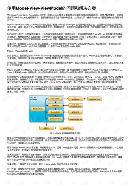 使用Model-View-ViewModel的问题和解决方案