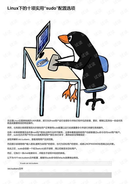 Linux下的十项实用“sudo”配置选项
