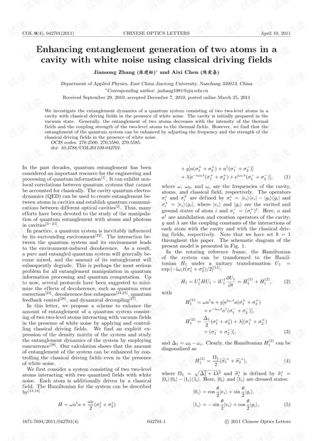 Enhancing entanglement generation of two atoms in a cavity with white noise using classical driving fields