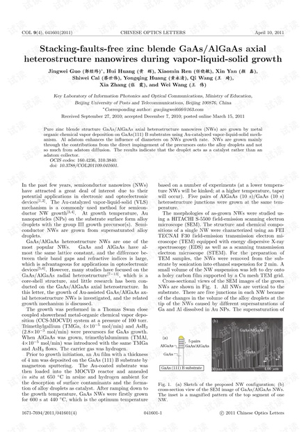 Stacking-faults-free zinc blende GaAs/AlGaAs axial heterostructure nanowires during vapor-liquid-solid growth