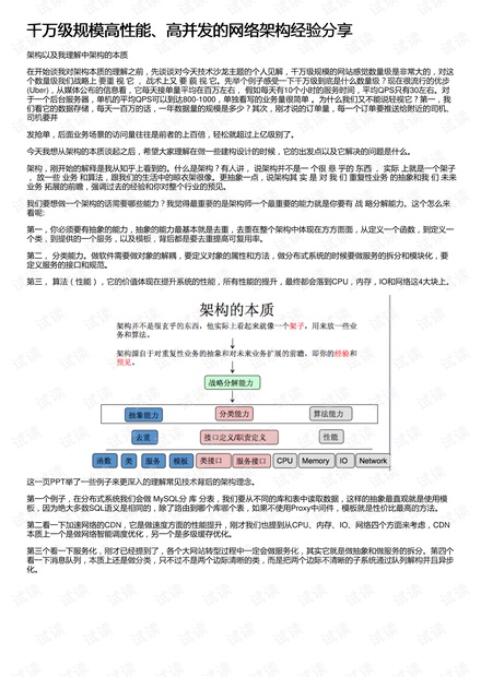 千万级规模高性能、高并发的网络架构经验分享