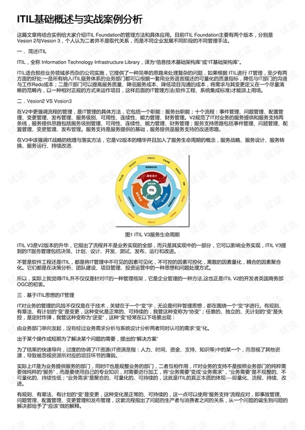 ITIL基础概述与实战案例分析