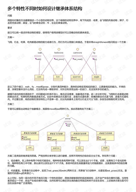 多个特性不同时如何设计继承体系结构