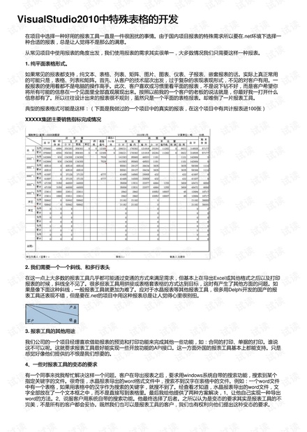 VisualStudio2010中特殊表格的开发