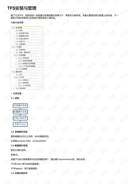 TFS安装与管理