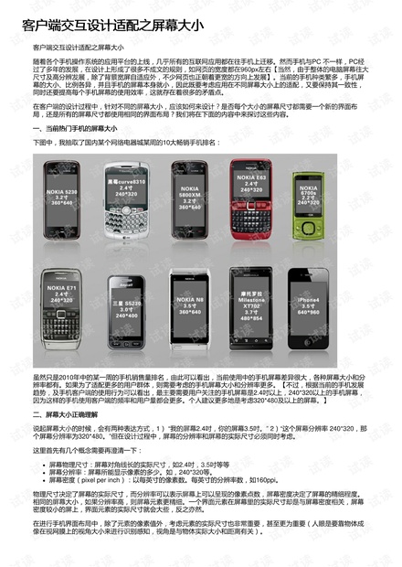 客户端交互设计适配之屏幕大小