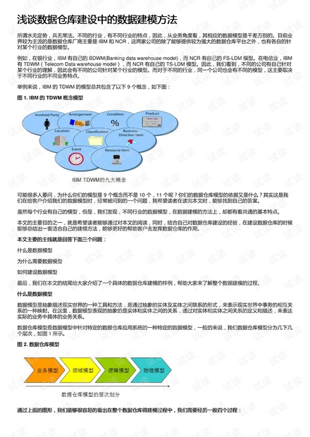 浅谈数据仓库建设中的数据建模方法