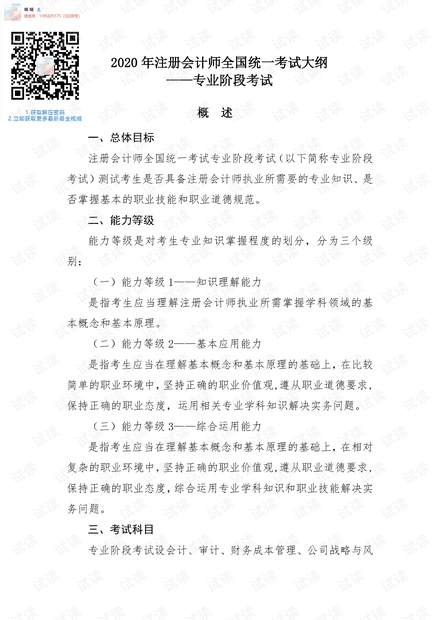 2020年注册会计师全国统一考试大纲-专业阶段.pdf