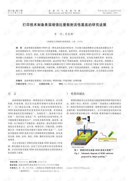 打印技术制备表面增强拉曼散射活性基底的研究进展