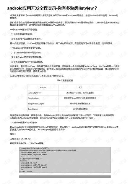 android应用开发全程实录-你有多熟悉listview?